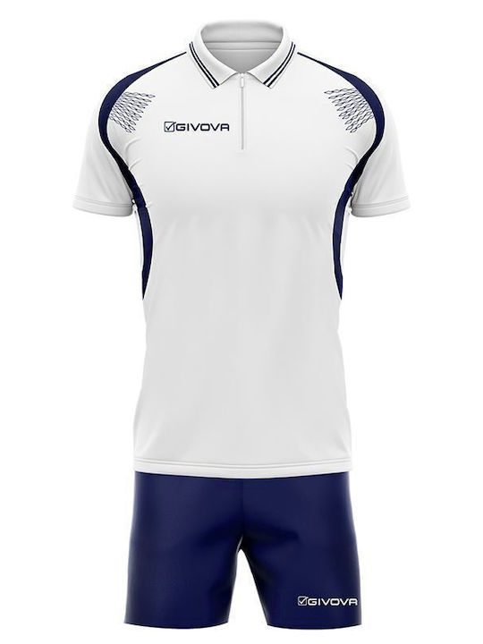 Givova Kit Easy Relax 0304 Summer Sports Set White Navy Unisex Polyester
