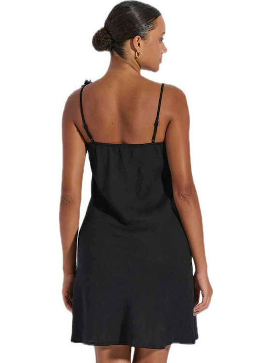 Jeannette Lingerie Rochie Scurtă De Plajă Pentru Femei Neagră