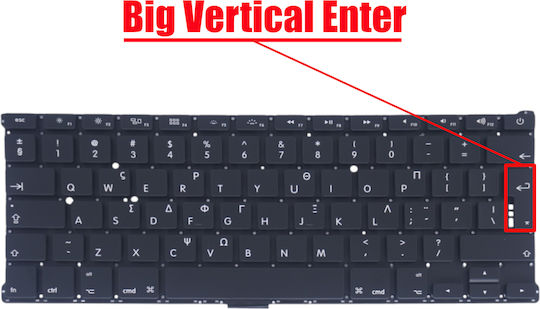 Πληκτρολόγιο Ελληνικό Greek Keyboard Laptop Apple Macbook Air 13" A1369 A1466 A1405 Mc503 Mc503ll/a Mc504 Mc504ll/a Mc965 Mc965ll/a Mc966 Mc966ll/a Md231 Md231ll/a Md232 Md232ll/a Md760 Md760ll/a Md761 Md761ll/a Gr Oem Κωδ.40167grbig