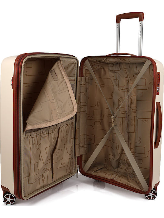 Dielle Medium Hard Beige Suitcase Height 66cm
