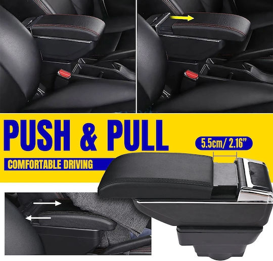 Car Leather Armrest for Opel Astra 2009–2018 Black