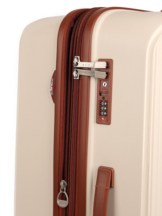 Dielle Medium Hard Beige Suitcase Height 66cm