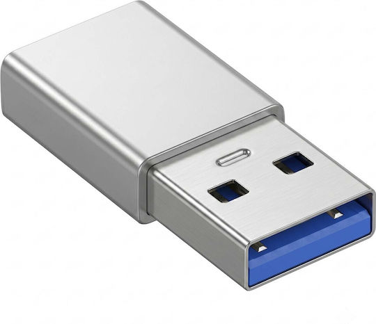 Blue Star Μετατροπέας USB-A male σε USB-C female Λευκό 1τμχ