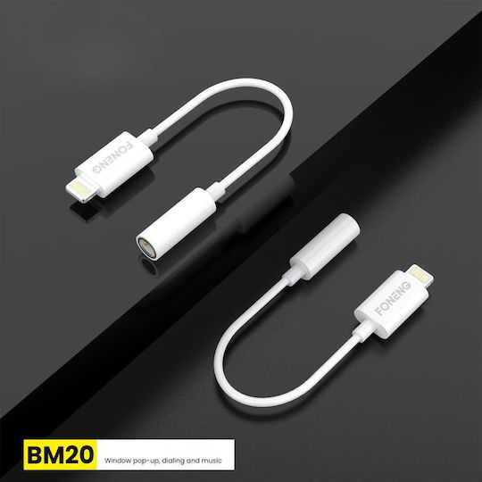 Foneng BM20 Converter Lightning male to 3.5mm female White 1pcs