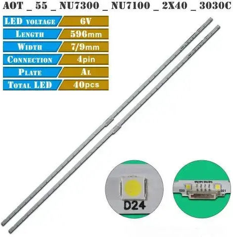 Samsung Aot_55_nu7300 Ledbar Set 2 Pcs