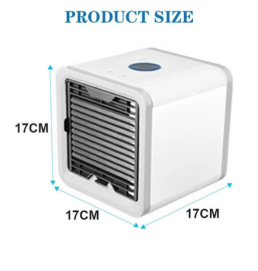 Mini Air Conditioner USB Fan with 7-Color LED Lighting 17cm x 17cm x 17cm