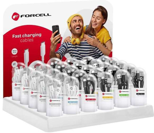 Forcell C316 USB to Lightning Cable Λευκό 1m