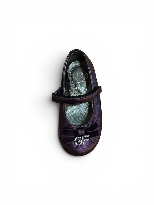 Pantofi și Balerini Pentru Copii Cu Închidere Hoop & Loop De Piele Violet