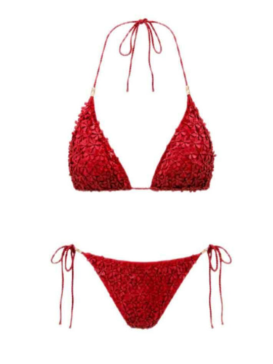 Set Bikini Blumen Rote