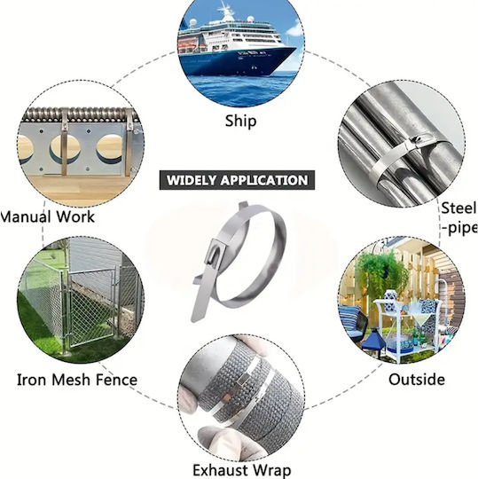 Pack of 50pcs Metallic Cable Ties 200x4.6mm 8847
