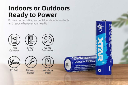 XTAR Rechargeable Battery Li-ion 2500mAh 1.5V