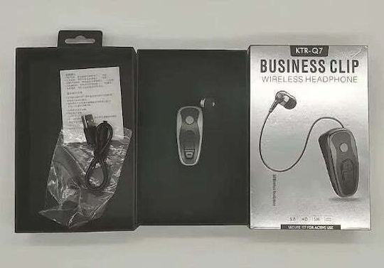 KTR-Q7 In-ear Bluetooth Handsfree Ακουστικό Πέτου Ασημί