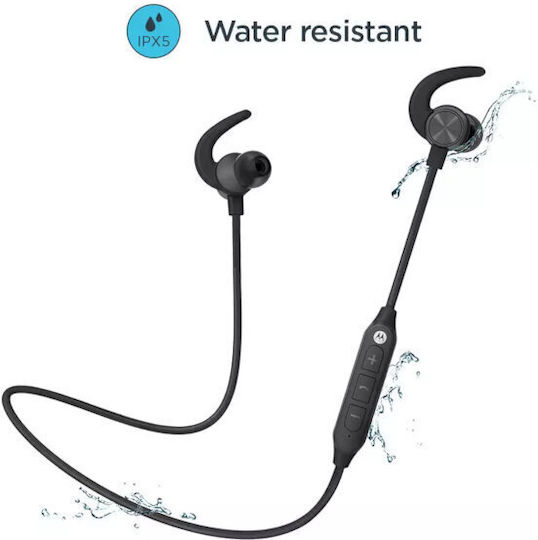 Motorola SP105 In-ear Bluetooth Handsfree Ακουστικά με Αντοχή στον Ιδρώτα Μαύρα
