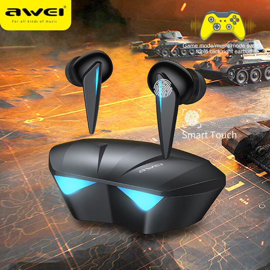 Awei T23 TWS In-ear Bluetooth Handsfree Ακουστικά με Αντοχή στον Ιδρώτα και Θήκη Φόρτισης Μαύρα