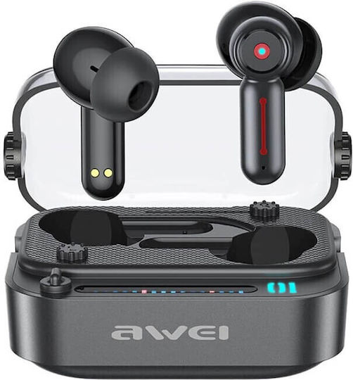 Awei T58 In-ear Bluetooth Handsfree Ακουστικά με Θήκη Φόρτισης Μαύρα
