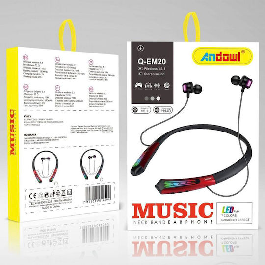 Andowl Q-EF19 In ear Bluetooth хендсфри Слушалки Черен