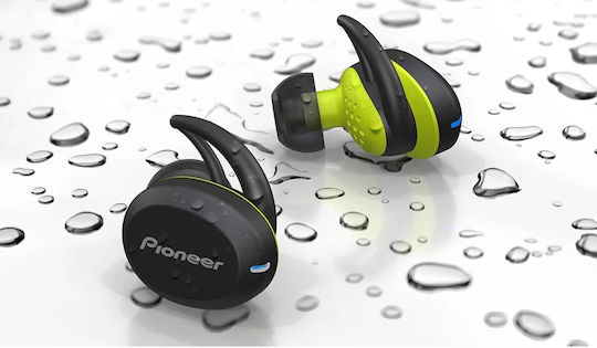 Pioneer E8 In-Ear Bluetooth-Freisprecheinrichtung Kopfhörer mit Schweißresistenz und Ladeetui Gelb