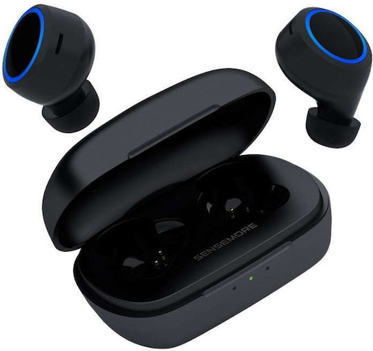 Creative SenseMore Air Earbud Bluetooth Handsfree Ακουστικά με Αντοχή στον Ιδρώτα και Θήκη Φόρτισης Μαύρα