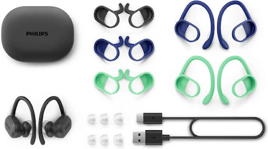 Philips TAA7306 In ear Bluetooth хендсфри Слушалки с Устойчивост на Пот и Кутийка за Зареждане Черен