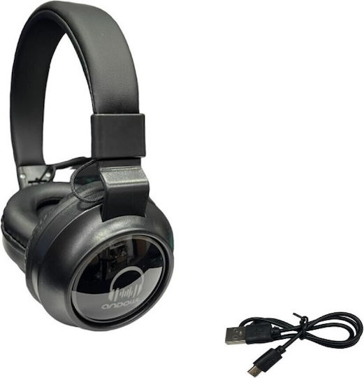 Andowl 8515 Bluetooth Wireless Over Ear Headphones with Radio with 6 hours of Operation Black