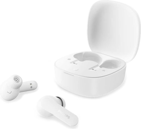 Philips TAT2200 In-ear Bluetooth Handsfree Ακουστικά με Αντοχή στον Ιδρώτα και Θήκη Φόρτισης Λευκά