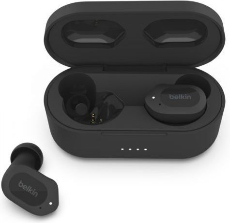 Belkin Soundform Play True In-ear Bluetooth Handsfree Ακουστικά με Αντοχή στον Ιδρώτα και Θήκη Φόρτισης Μαύρα