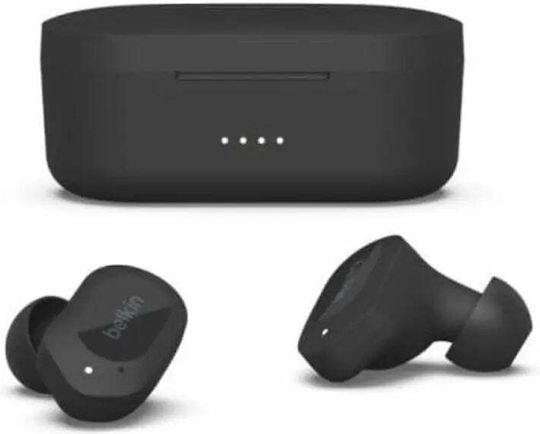 Belkin Soundform Play True In-ear Bluetooth Handsfree Ακουστικά με Αντοχή στον Ιδρώτα και Θήκη Φόρτισης Μαύρα