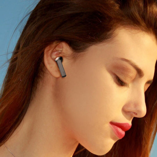 Usams BHUSM01 Earbud Bluetooth Handsfree Ακουστικά με Θήκη Φόρτισης White