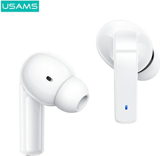 Usams BHULY06 In-ear Bluetooth Handsfree Ακουστικά με Θήκη Φόρτισης Λευκά