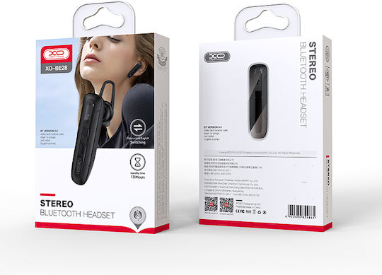 XO BE28 In-ear Bluetooth Handsfree Ακουστικό με Θήκη Φόρτισης Μαύρο