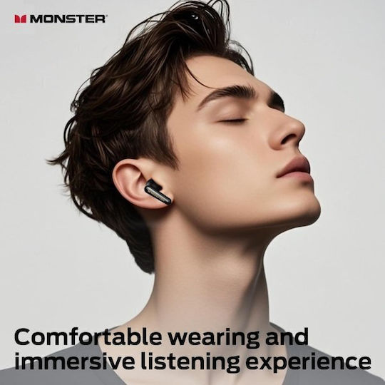 Monster Clarity 200 Airlinks In-ear Bluetooth Handsfree Ακουστικά με Αντοχή στον Ιδρώτα και Θήκη Φόρτισης Μαύρα