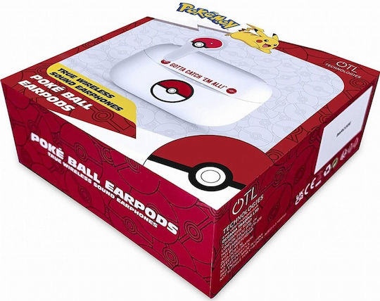OTL Pokémon Poké ball In-ear Bluetooth Handsfree Earphones with Charging Case White