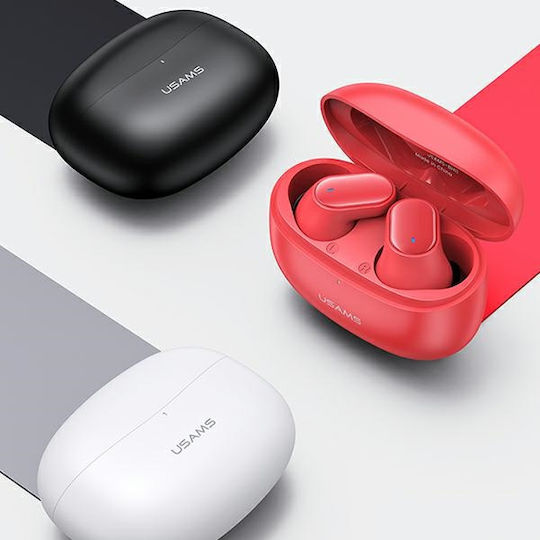Usams BH11 Earbud Bluetooth Handsfree Căști cu Carcasă de Încărcare Roșu