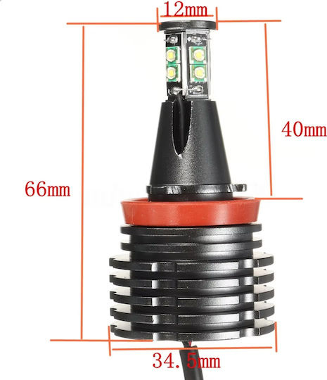 Λαμπτήρες Led Kit Can Bus H8 12v 40w Bmw E82 E87 E90 E91 E92 E93 E60 E61 E63 E64 E84 Λευκό