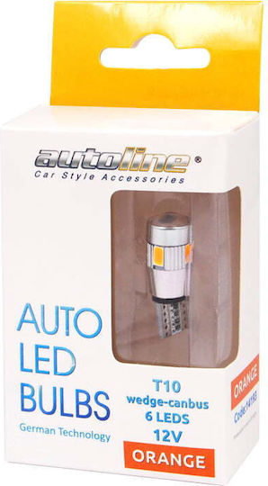 Autoline Λάμπες Αυτοκινήτου Wedge CanBus T10 Canbus LED Λευκό 12V 2τμχ