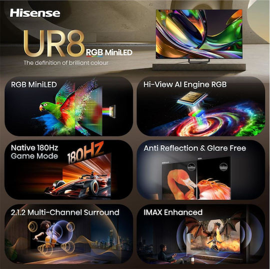 Hisense Smart Fernseher 85" 4K Ultra HD Mini-LED UR8S HDR (2026) 85UR8S