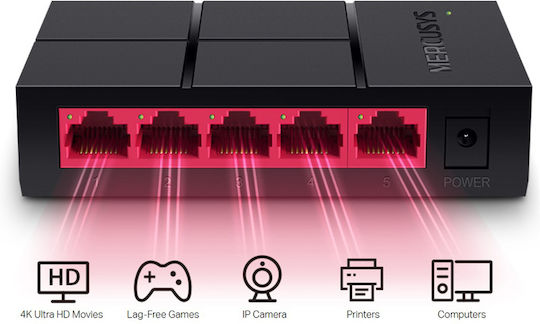 Mercusys MS105G L2 Switch with 5 Gigabit (1Gbps) Ethernet Ports