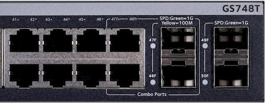 NetGear GS748T-600EUS v1 L2 PoE+ Switch με 48 Θύρες Gigabit (1Gbps) Ethernet και 4 SFP Θύρες