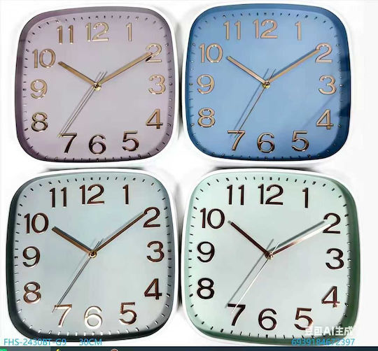 Wall Clock Plastic 30x30cm