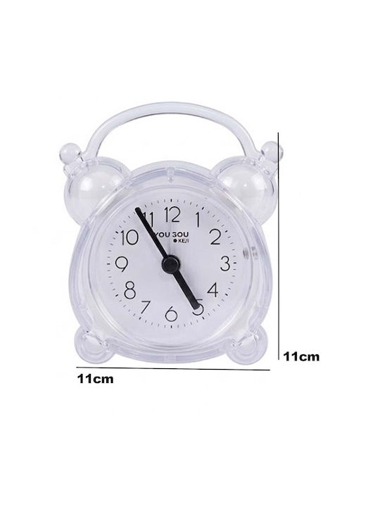 Avizar Analog Quartz Desk Alarm Clock Bedroom Twin Bell White