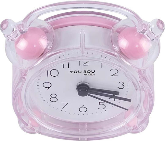 Avizar Analoge Quarz Tischuhr Schlafzimmer Doppelglocke Hell Rosa
