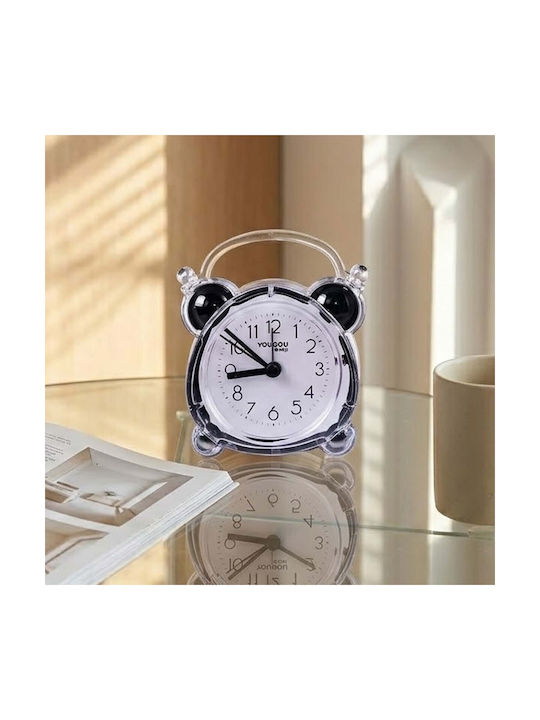 Avizar Analog Quartz Desk Alarm Clock Bedroom Twin Bell Black Transparent