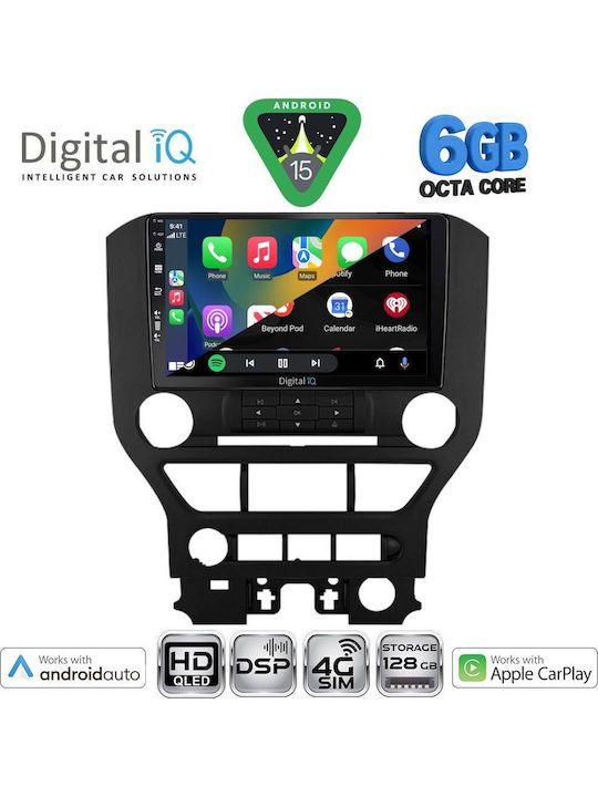 Digital IQ Car Audio System for Ford Mustang 2015-2020 (Bluetooth/USB/WiFi/GPS/Apple CarPlay/Android Auto) with 9" Touch Screen