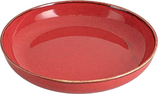 Porland Servierplatte aus Porzellan Rote 22cm
