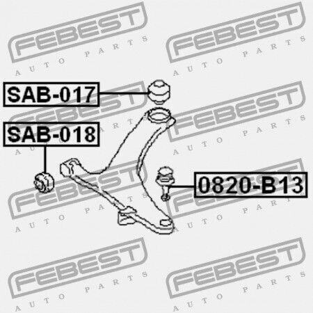 Febest Vorderachsträgerarm Hinterer Ring Subaru Impreza G12 2007.03 Jp 20204-ag011