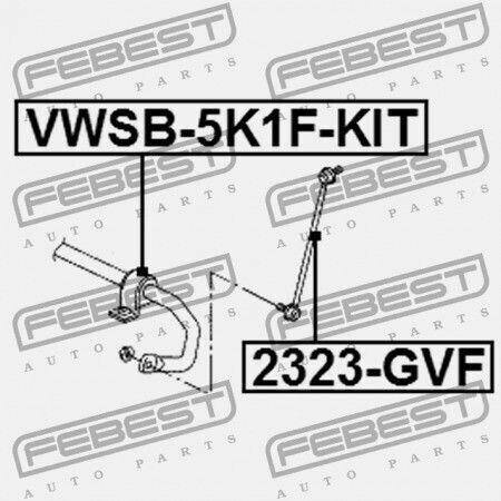 Front Stabilizer Ring Set Audi A3 S3 Sportback Limousine Qu 2004-2013 Rdw 1k0411303bk