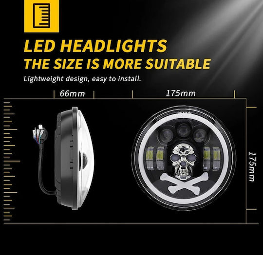 Led Universal Spotlight 7 Inch 18cm 9v 32v Low High Beam Daytime Running Lights Drl Rgb Tractors Trucks Motorcycles Atv Jeep etc