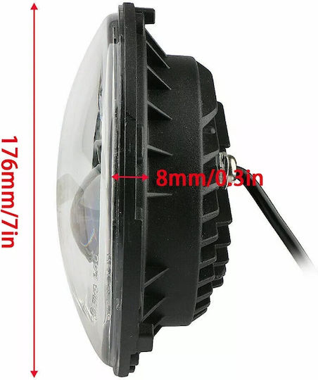 LED Универсален фар 7 инча 18см 9v 32v къси дълги светлини дневни светлини DRL бели жълти 4800lm за трактори камиони мотоциклети