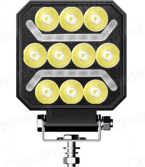 LED Прожектор Slim 10-30 Volt Висока Мощност 15W Бял 101mm X 101mm X 37mm IP68