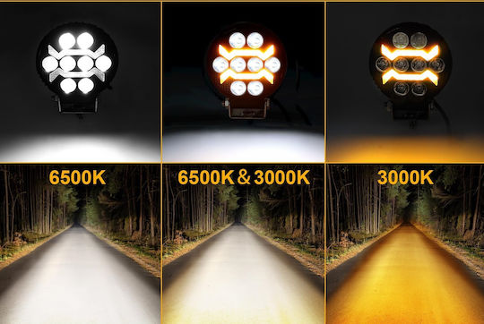 Slim Кръглаς Фарове за кола LED Mitsubishi Вземане 10 - 30V 11см с Бял осветление 1бр